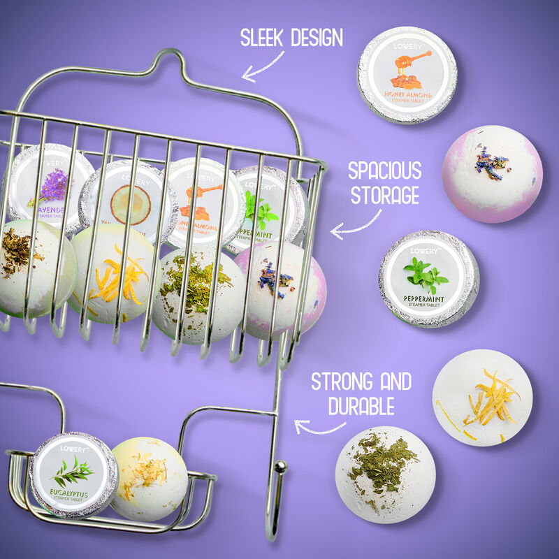 Essential Oil Shower Steamer and Bath Bomb Set - 11 Pieces image number 5