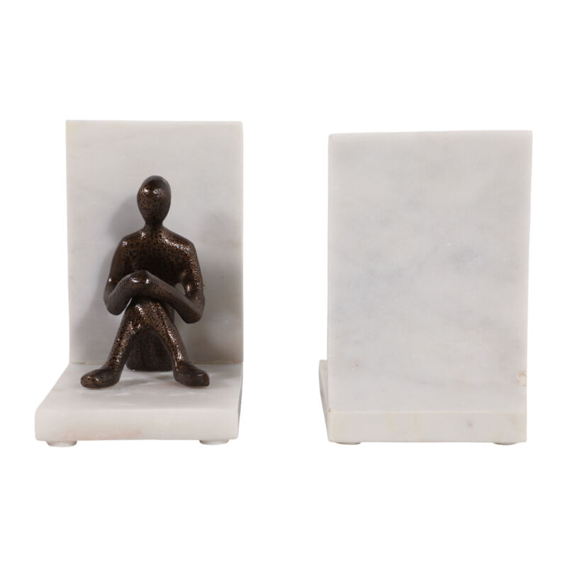 S/2 8" Man Reading Bookends image number 3