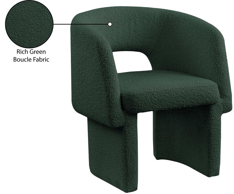 Meridian Furniture Emmet Green Boucle Fabric Dining Chair / Accent Chair image number 8