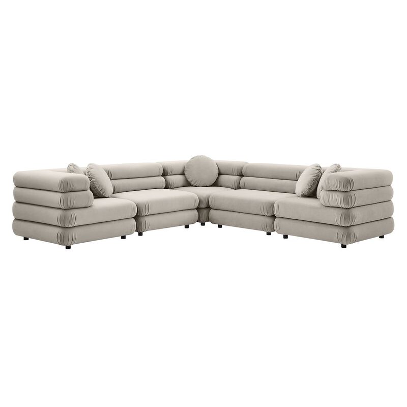 Jubilee 5-Piece Modular Performance Velvet Sectional Sofa image number 2