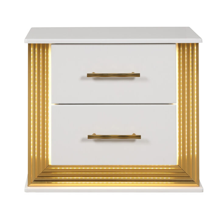 Trevolique 2-Drawer LED Nightstand
