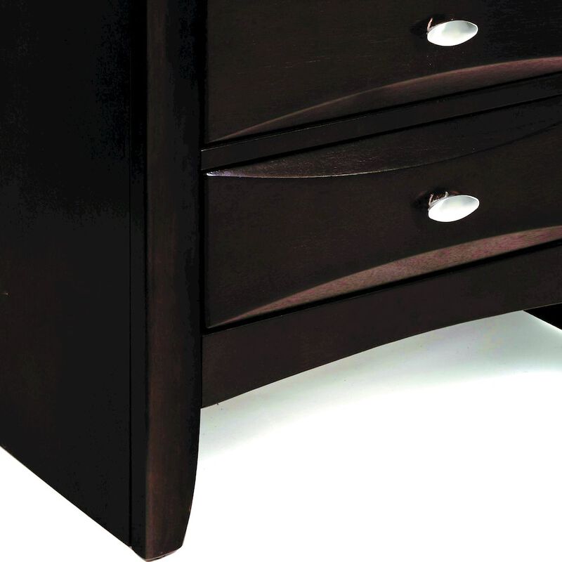 Plethoria Home Espresso 2-drawer Nightstand
