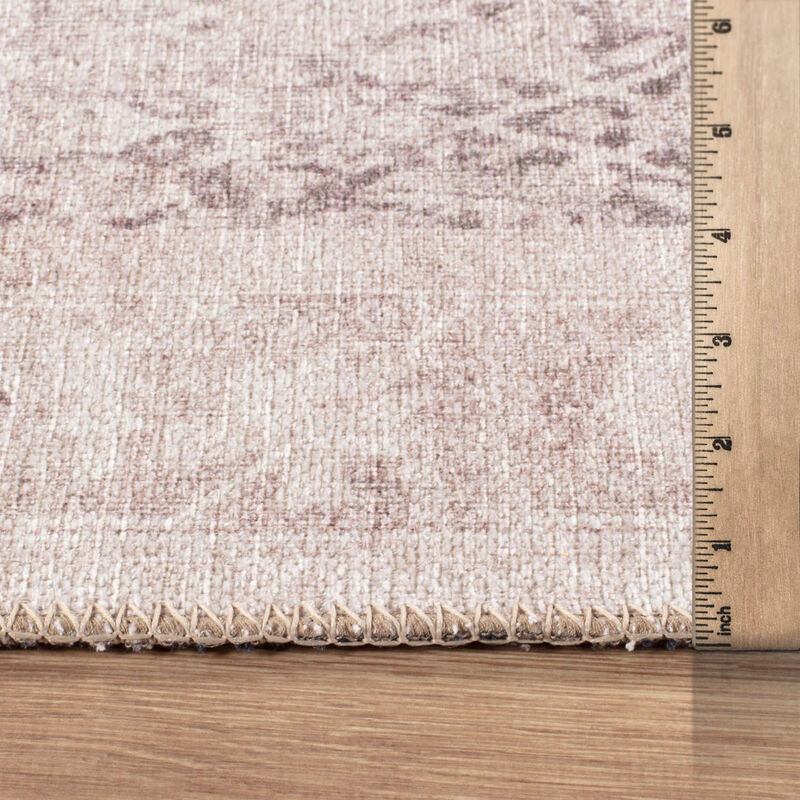 World Rug Gallery Elise Blue Distressed Medallion Indoor Rug &ndash; Flat Pile, Washable with Non-Slip Backing image number 7