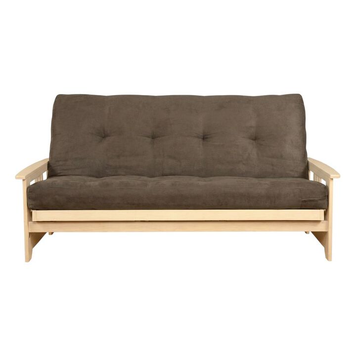 Phoenix Frame-Antique White Finish-Suede Gray Mattress