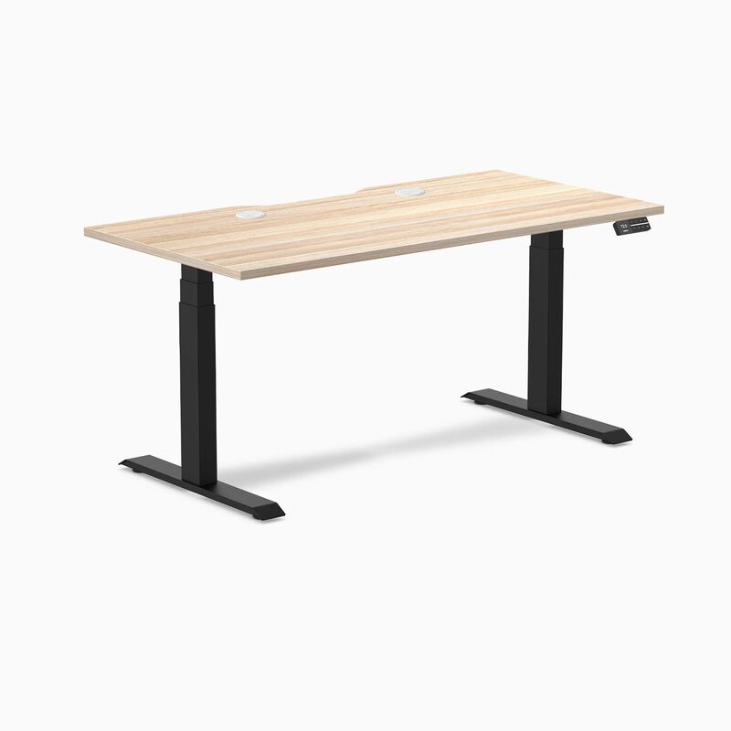 Desky Dual Scalloped Laminate Sit Stand Desk image number 0
