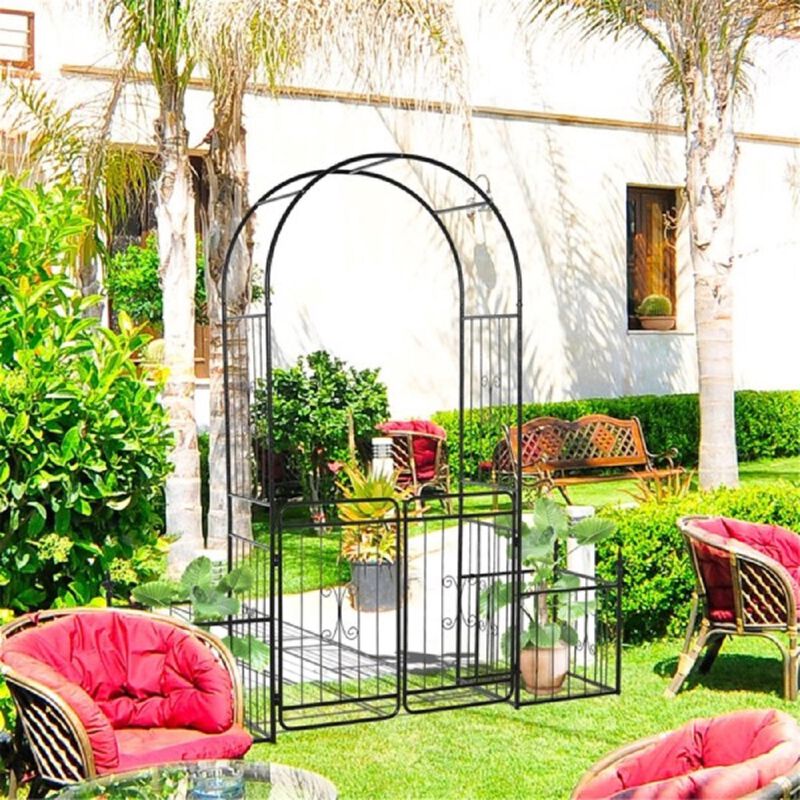 Metal Garden Arch Sturdy Arbor for Climbing Plants & Vines