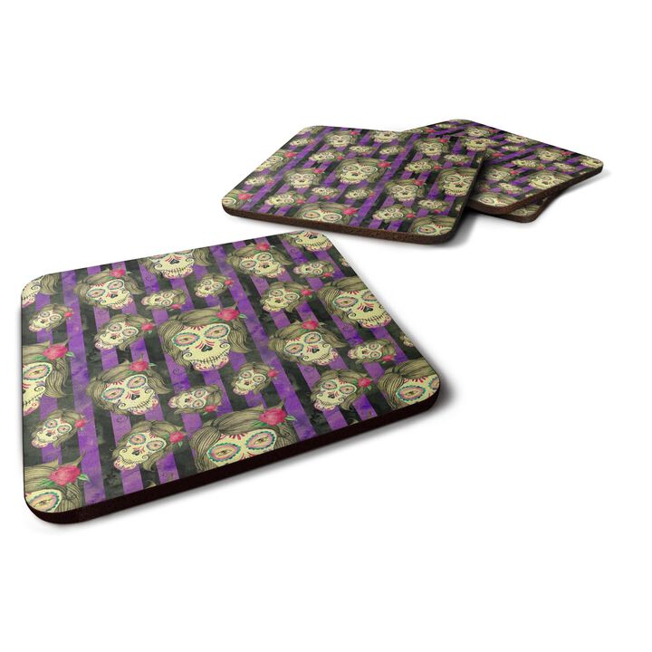 Caroline's Treasures Watecolor Day of the Dead Halloween Decorative coasters, 3.5, Multicolor