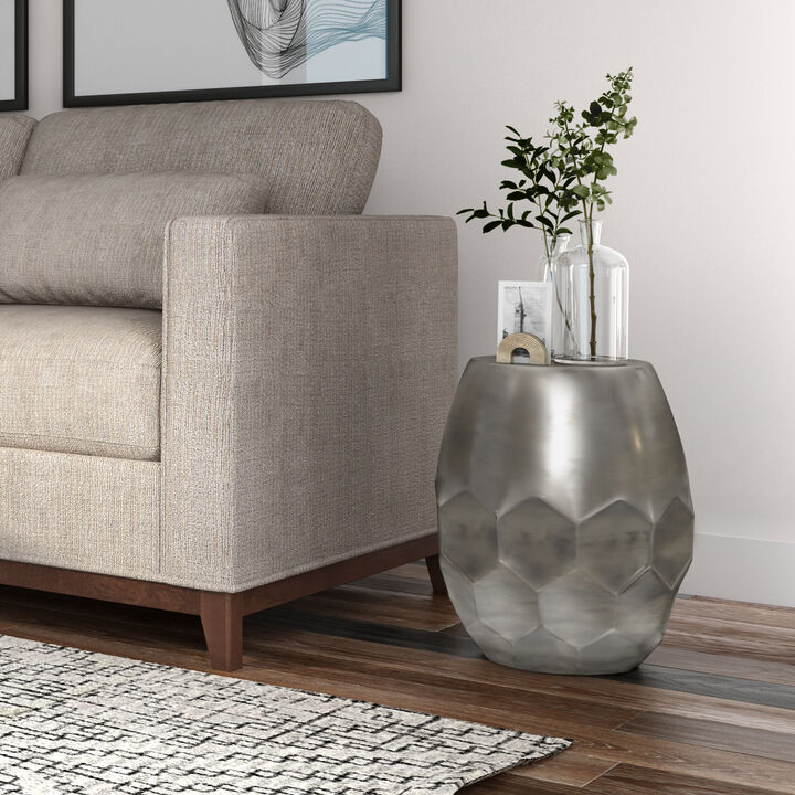 Flanigan Industrial 16 inch Wide Metal Accent Side Table, Fully Assembled