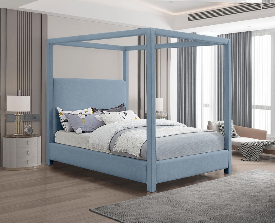 Meridian Furniture Emerson Sky Blue King Bed
