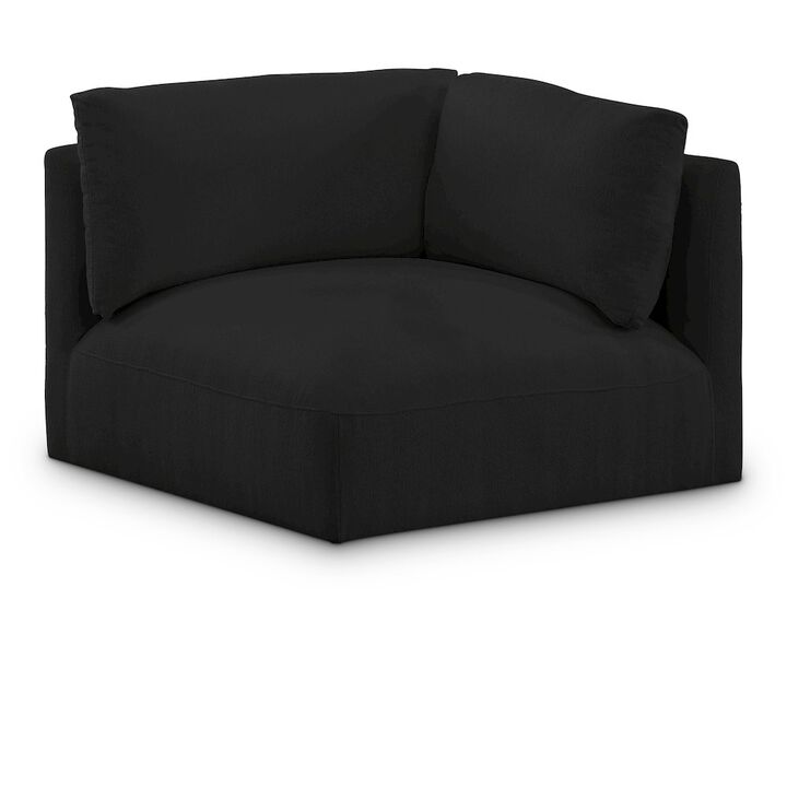 Meridian Furniture Ease Black Polyester Fabric Corner