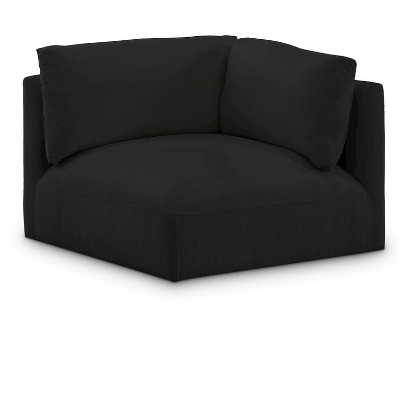 Meridian Furniture Ease Black Polyester Fabric Corner