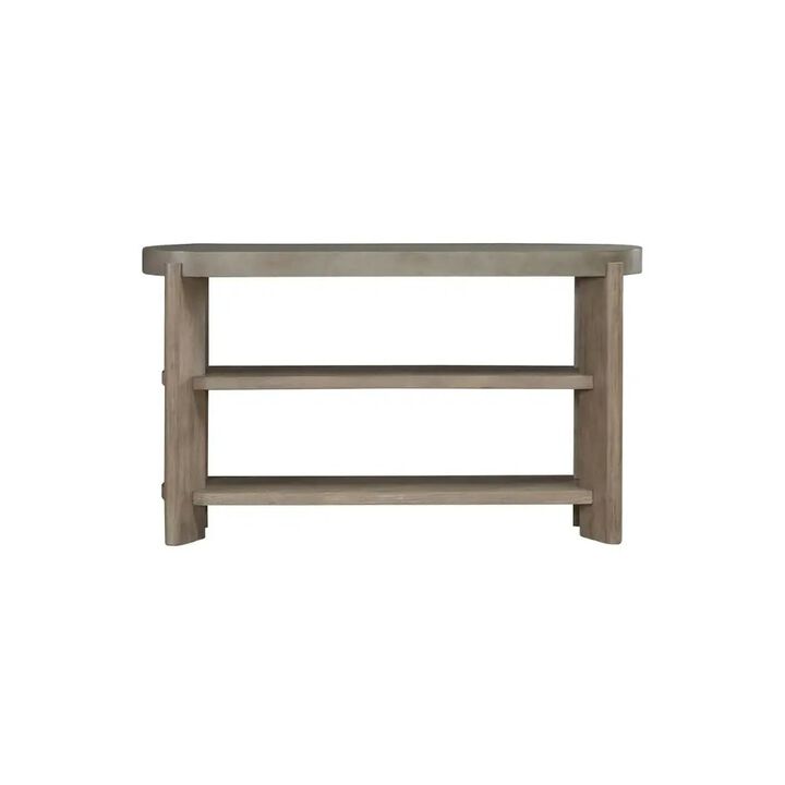 Liberty Furniture Affinity Sofa Table for Living Room - Dusty Taupe Faux Concrete Tops