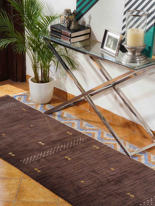 RUGSOTIC CARPETS HAND KNOTTED LOOM WOOL ECO-FRIENDLY AREA RUGS  - Runner, Contemporary Modern Design, High Pile Thick Handmade Anti Skid Rugs for Living Room (L00515)