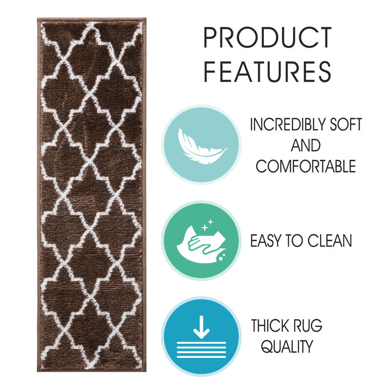 SUSSEXHOME Carpet Stair Treads Easy to Install with Double Adhesive Tape - Safe, 9" X 28" - Brown