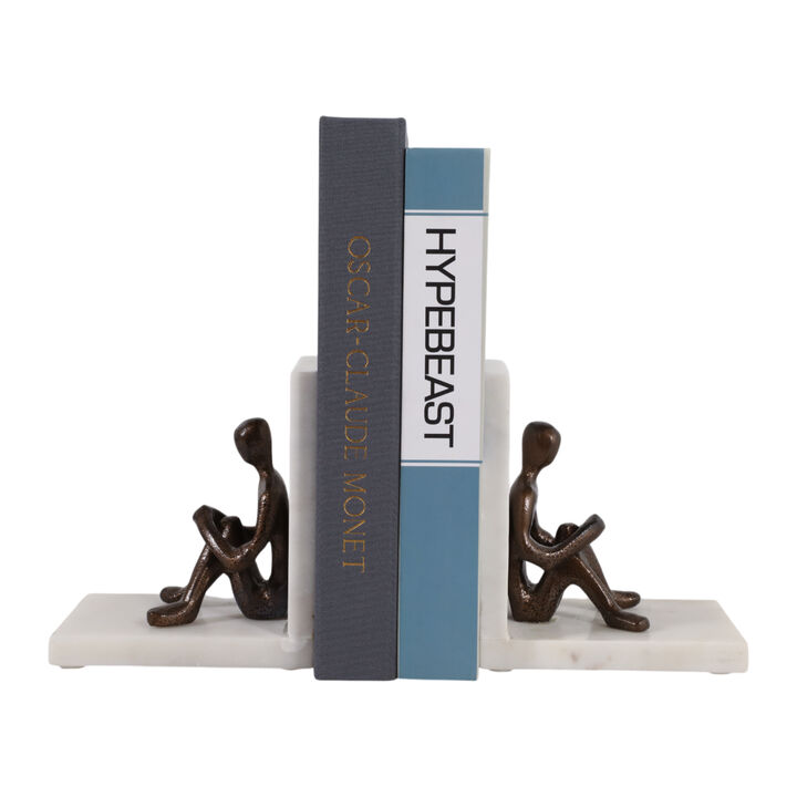 S/2 8" Man Reading Bookends