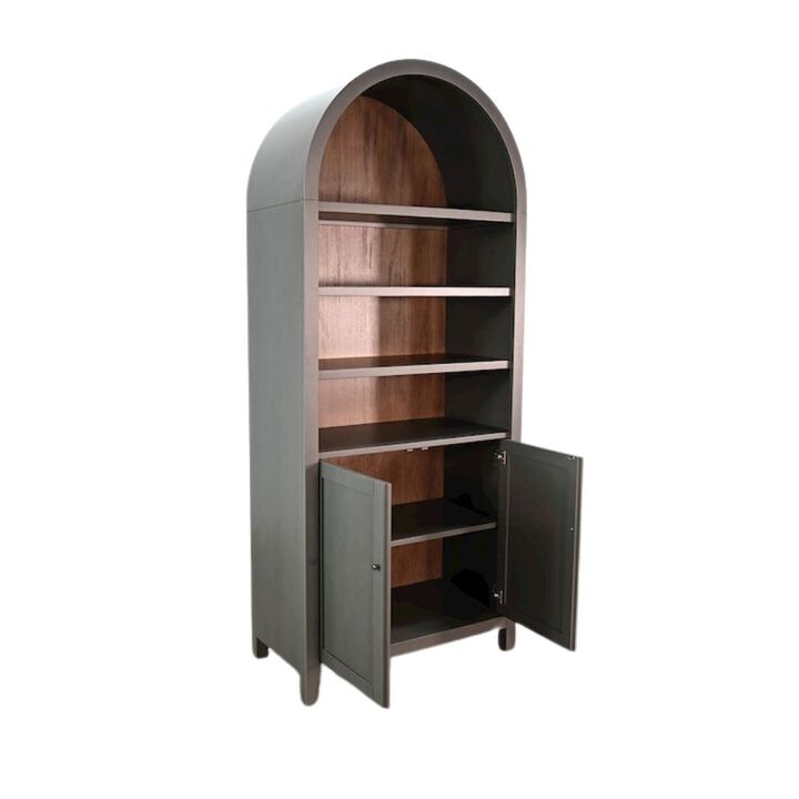 Starlight Canyon Home Brown Solid Wood Arched Cabinet with Doors, Hutch Cabinet with Storage