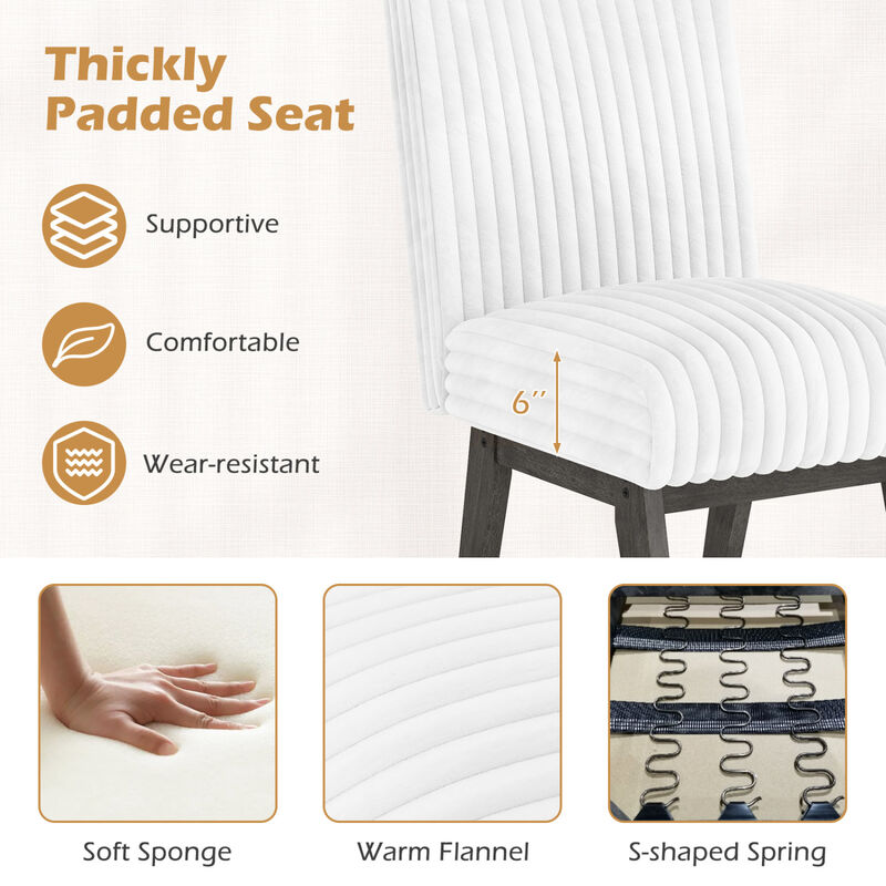 Set of 4 Fabric Dining Chairs with Padded Seats and Rubber Wood Legs image number 5