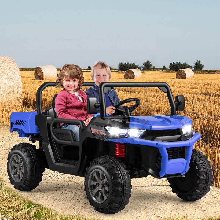 Kids 24V Electric Ride On Car with Dump Bed and Remote Control