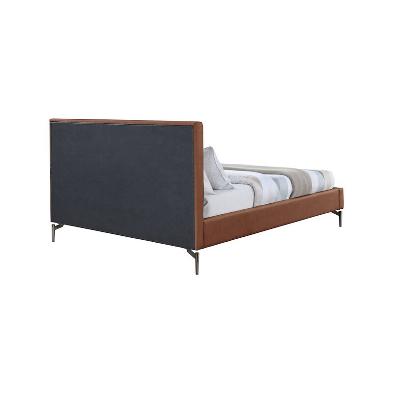 Meridian Furniture Gallo Cognac Vegan Leather King Bed