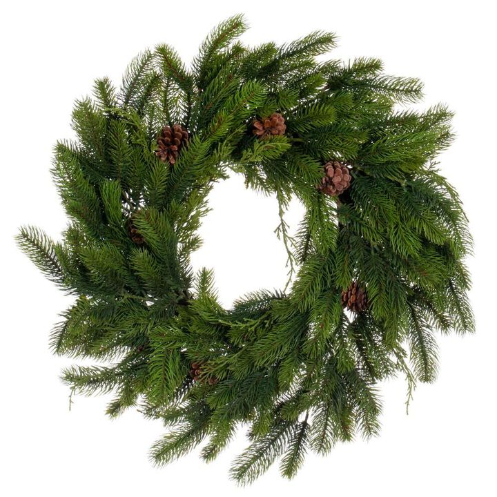 Vickerman 24" Holiday Pine Wreath with Cones