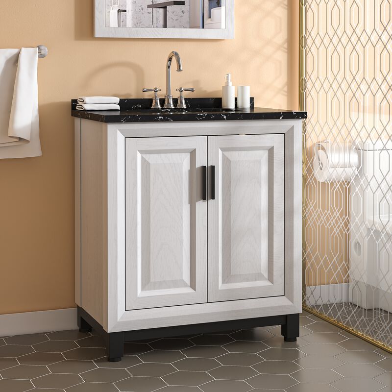 FESTIVO 30" Freestanding Vanity with Marble Top and Storage Cabinet