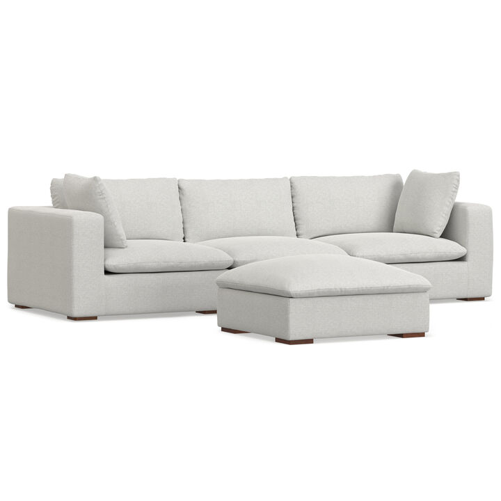 Jasmine 3-Seater Modular Sofa and Ottoman Set in Performance Fabric