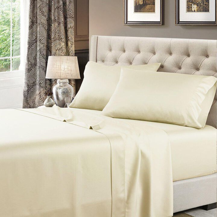 Egyptian Linens Solid 600 Thread Count Cotton Sheets Set.
