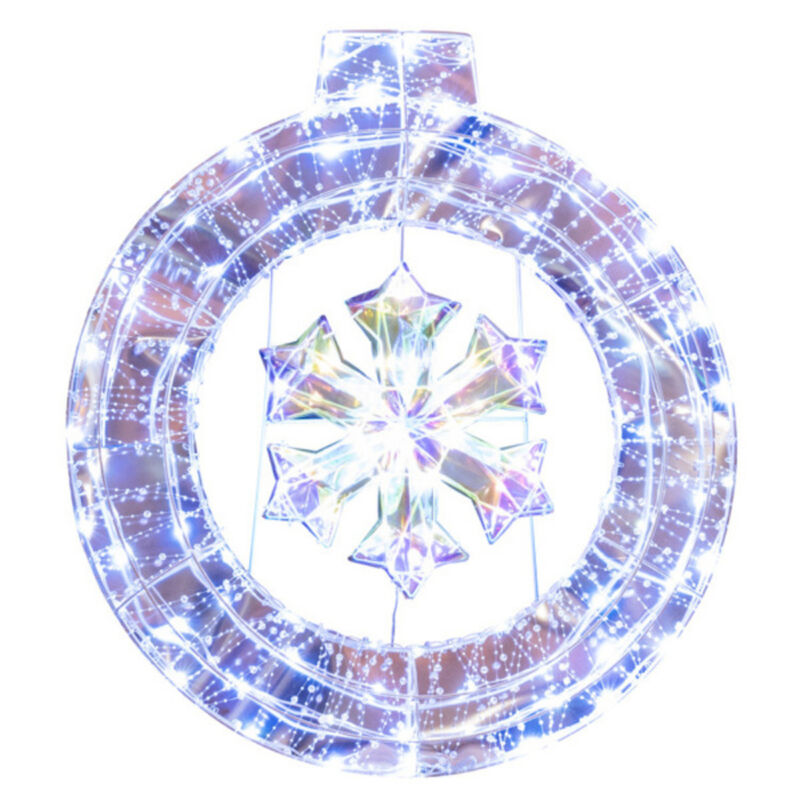 Snowflake Wreath with LED Lights for Christmas Front Door Decoration image number 0