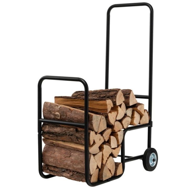 Hivvago Black Large Firewood Log Cart Carrier