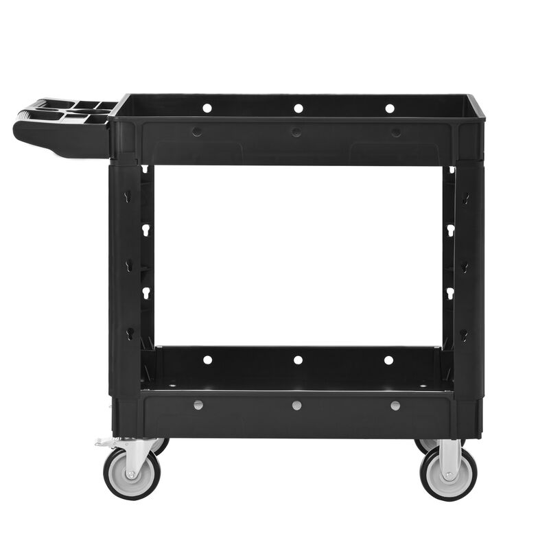 ELEMENT ACE Heavy Duty Two-Shelf Rolling Utility Cart with Locking Wheels, 600 lbs Capacity Service Cart for Garage, Warehouse, Workshop, Indoor and Outdoor Use image number 3