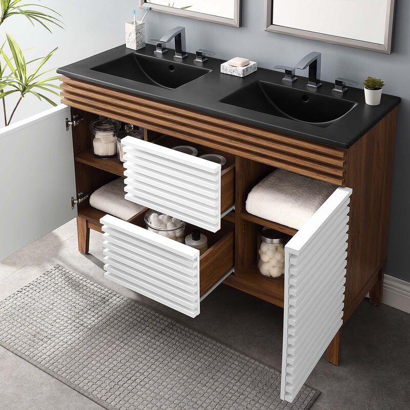 Render 48" Double Sink Bathroom Vanity image number 8