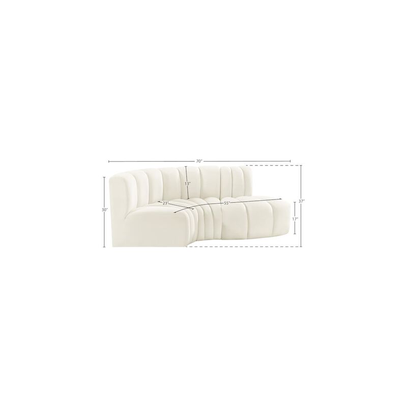 Meridian Furniture Arc Cream Velvet Modular Sofa