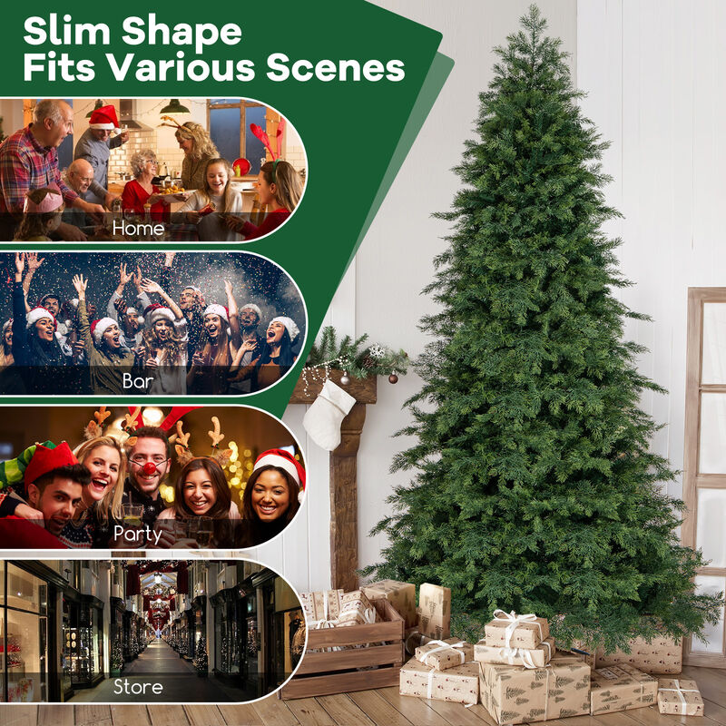 Artificial Christmas Tree Green Hinged Holiday Tree with Lush Branch Tips