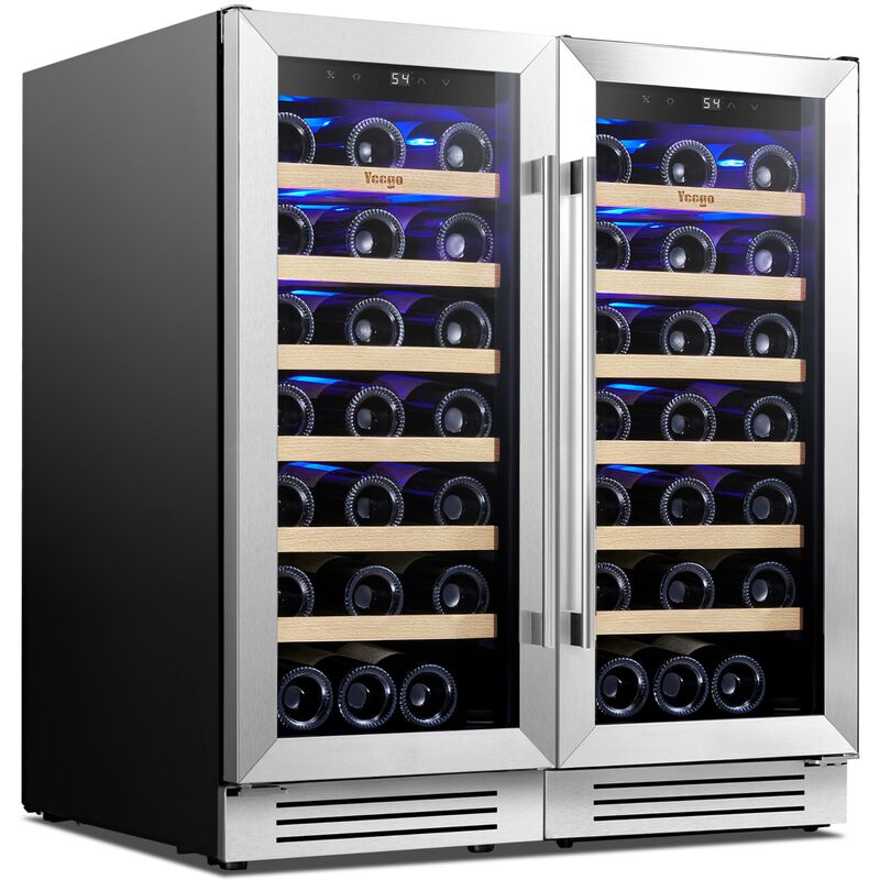 15 inch Wine Cooler Refrigerator with 33-Bottle, Built-In/Freestanding for Home Bar, Stainless Steel &ndash; 2 Units Combo image number 1