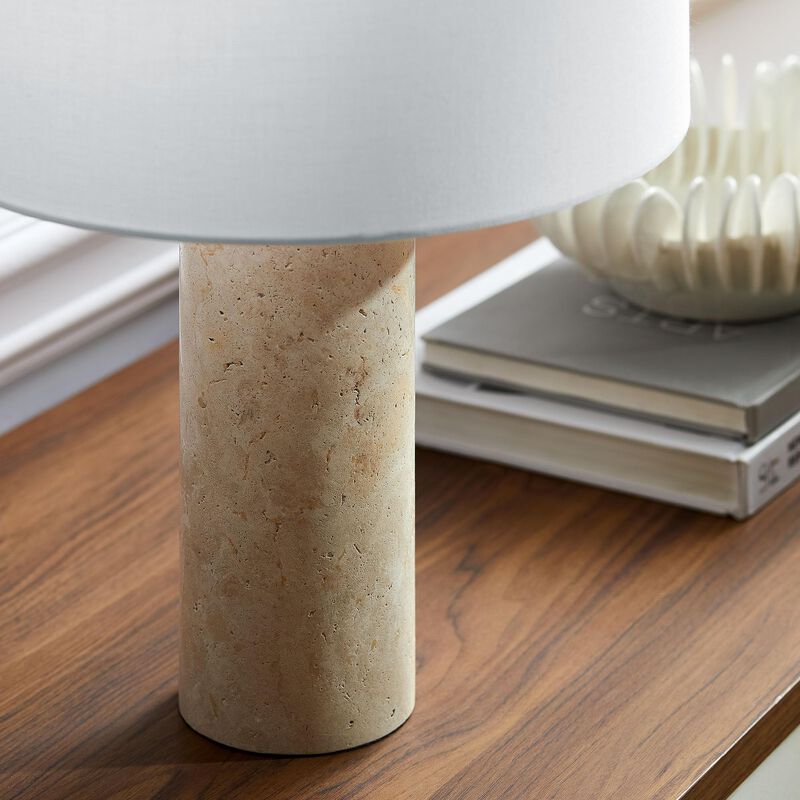 Modway Zenith Travertine Stone Pillar Table Lamp in Travertine image number 5
