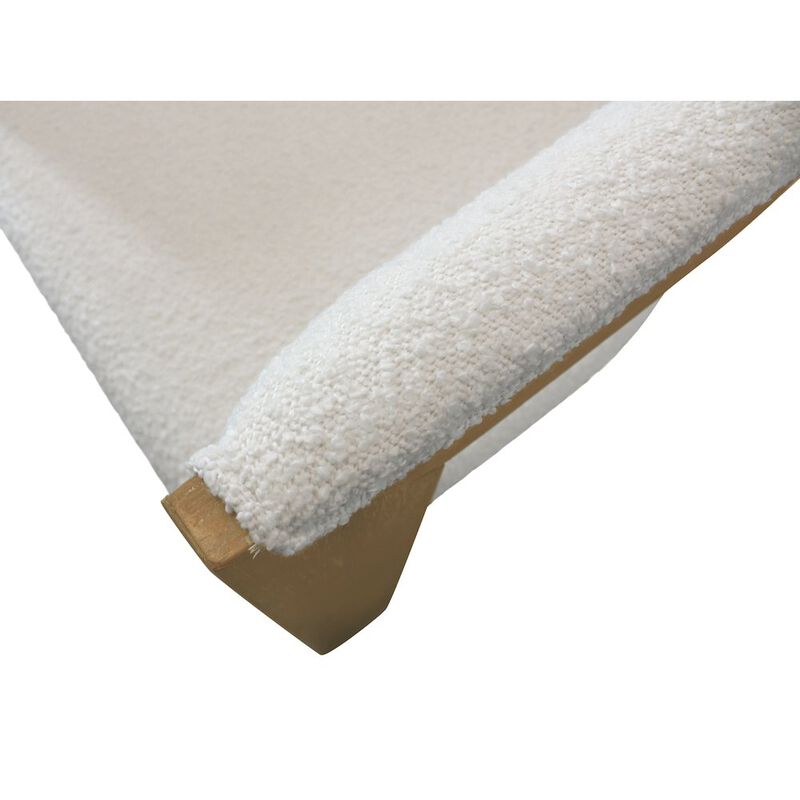 9-Piece 72 Dining Set 8 Trish Arm Chairs in Ivory Boucle Linen Fabric