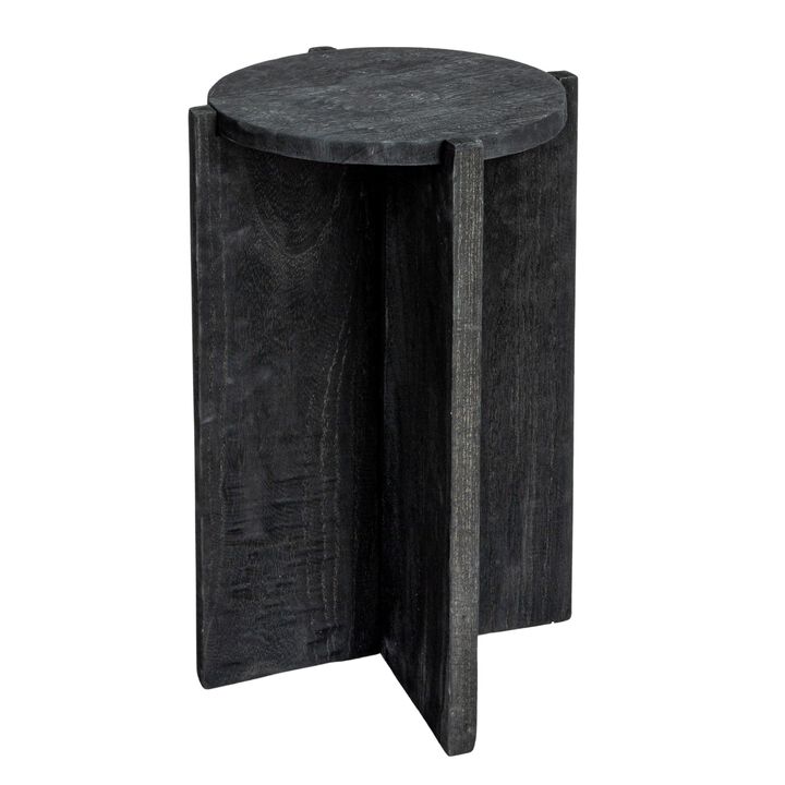 Paulownia Wood Round Accent Table, Brown
