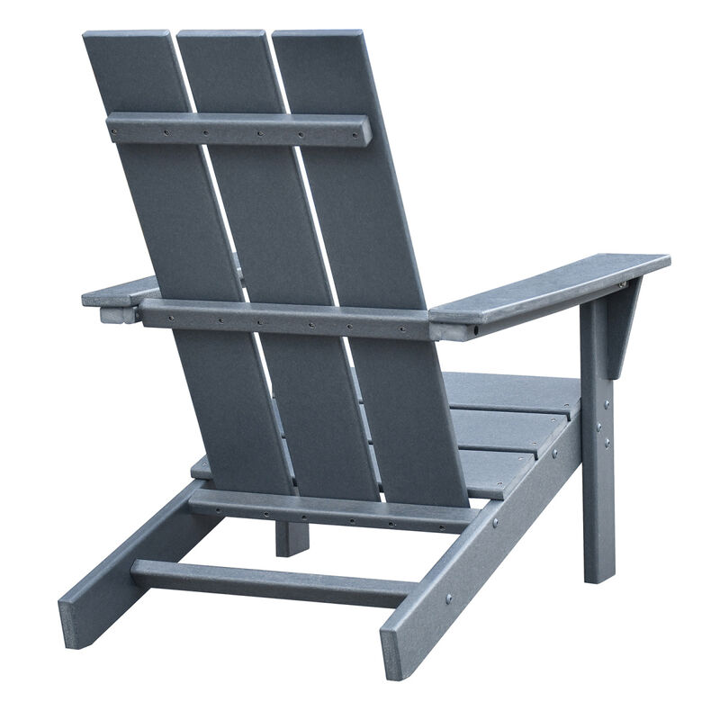 Adirondack Chair Set With Table, Grey