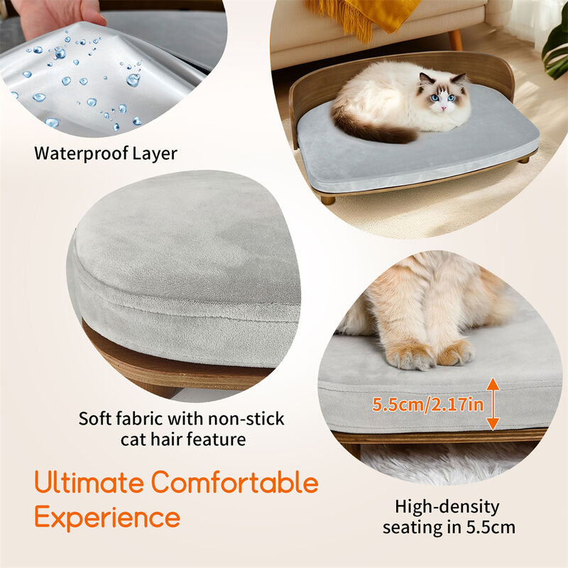 Elevated Raised Cat & Dog Sofa Bed Breathable Puppy Bed w/ Removable Cover image number 7