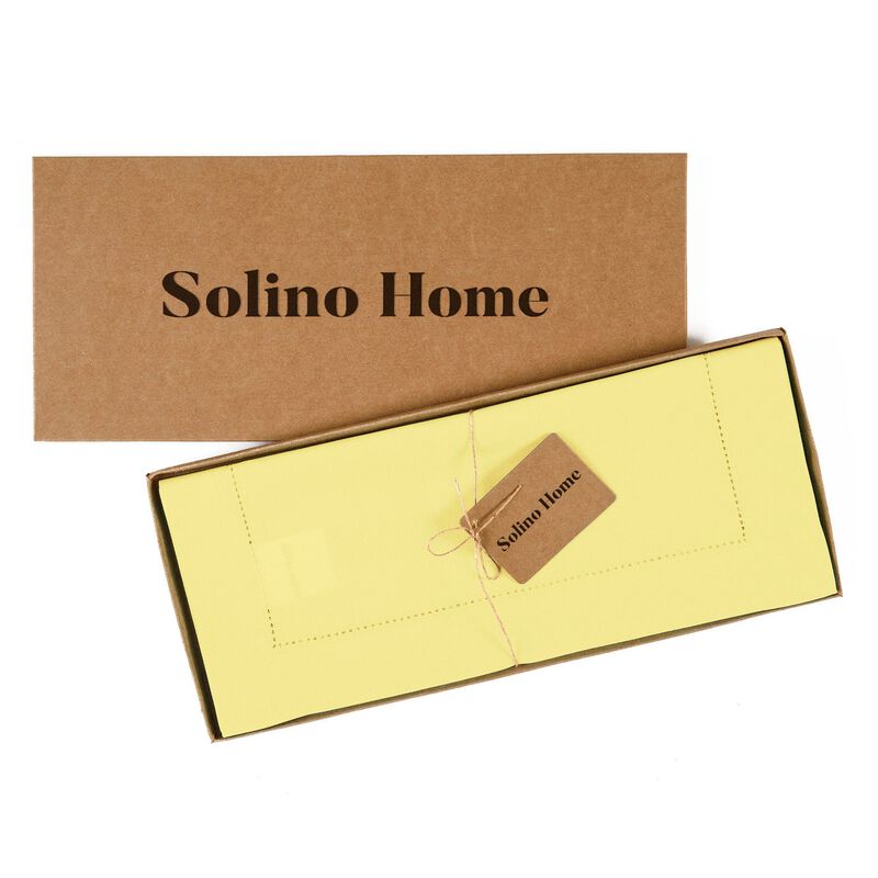 Solino Home Cotton Linen Hemstitch Table Runner &ndash; Handcrafted, Machine Washable, Perfect for Holiday and Everyday Dining