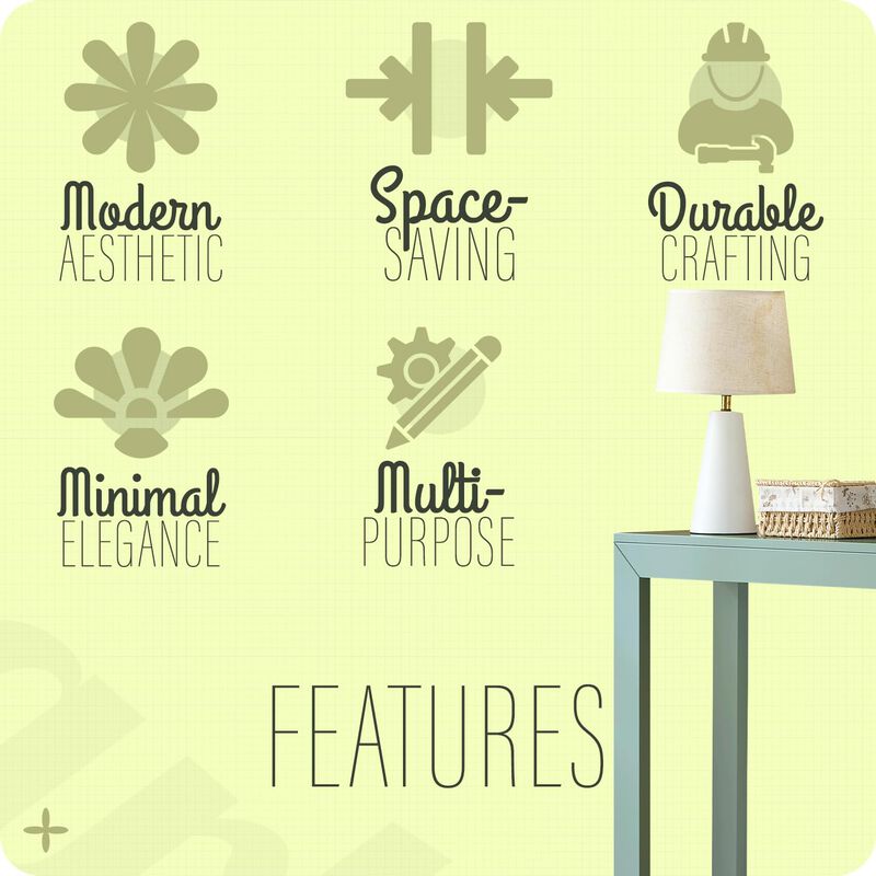 Kings Brand Furniture Russel Long Console Table - Minimalist and Slim Entryway Table for Decorative Displays, Sofa Table