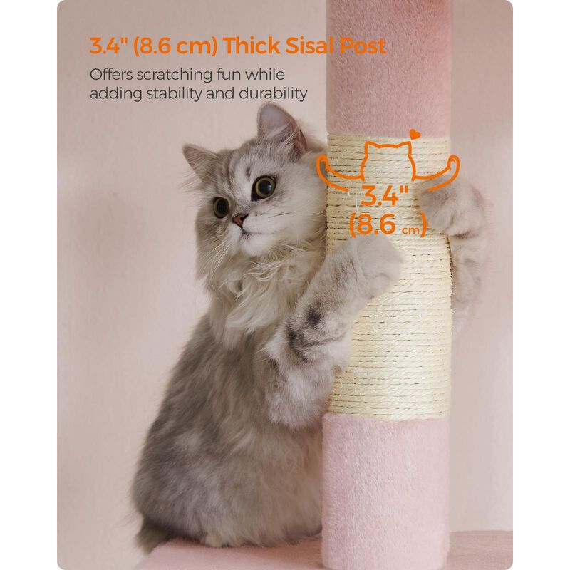 Cat Tree with Sisal-Covered Scratching Posts and 2 Plush Condos
