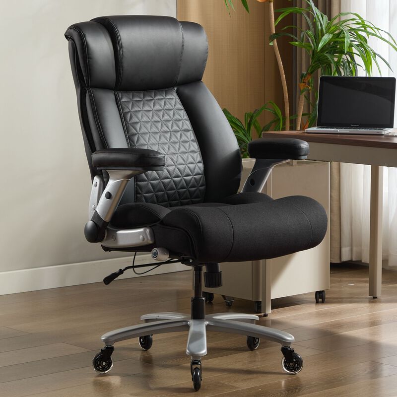 Office Chair with Adjustable Lumbar Support, Office Chair Heavy Duty with Flip-up Armrest image number 1
