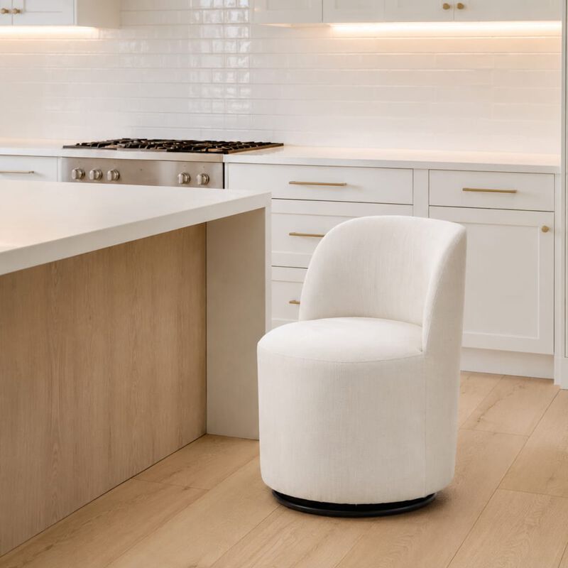 GOODSILO 360 Degree Swivel Armless Upholstered Accent Chair, Drum Seating for Dining, Bedroom, Living Room, Vanity, Small Spaces image number 2
