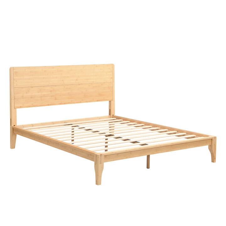 Merax Mid-Century Modern 12 Inch Bamboo Wood Platform Bed
