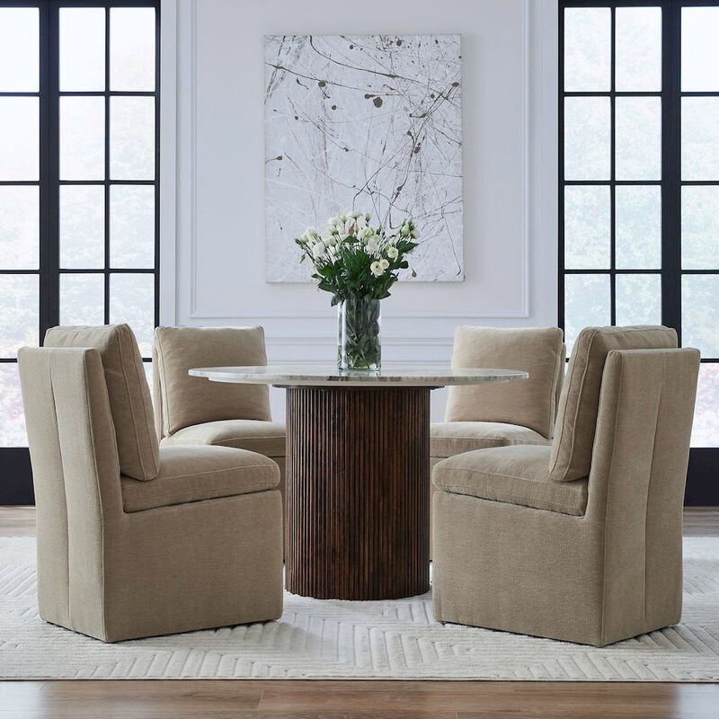Liberty Furniture Accent Dining Chair with Castors - Squared Back - Ivory Upholstry image number 8