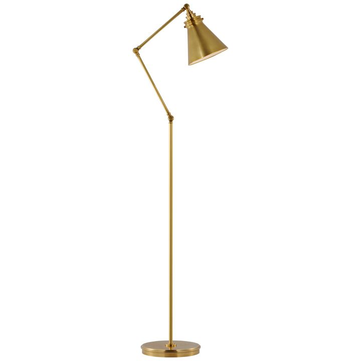 Parkington Medium Articulating Floor Lamp in Antique-Burnished Brass