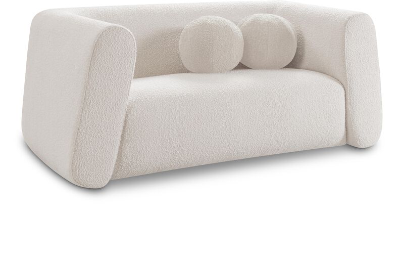 Meridian Furniture Abbington Cream Boucle Fabric Loveseat