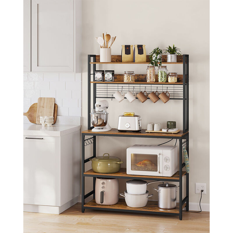 Hutch Bakers Rack with Power Outlet
