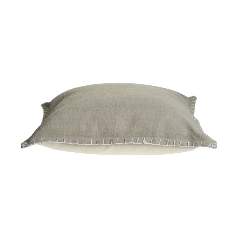HomeRoots Set of Two Light Gray Cotton Throw Pillow image number 2